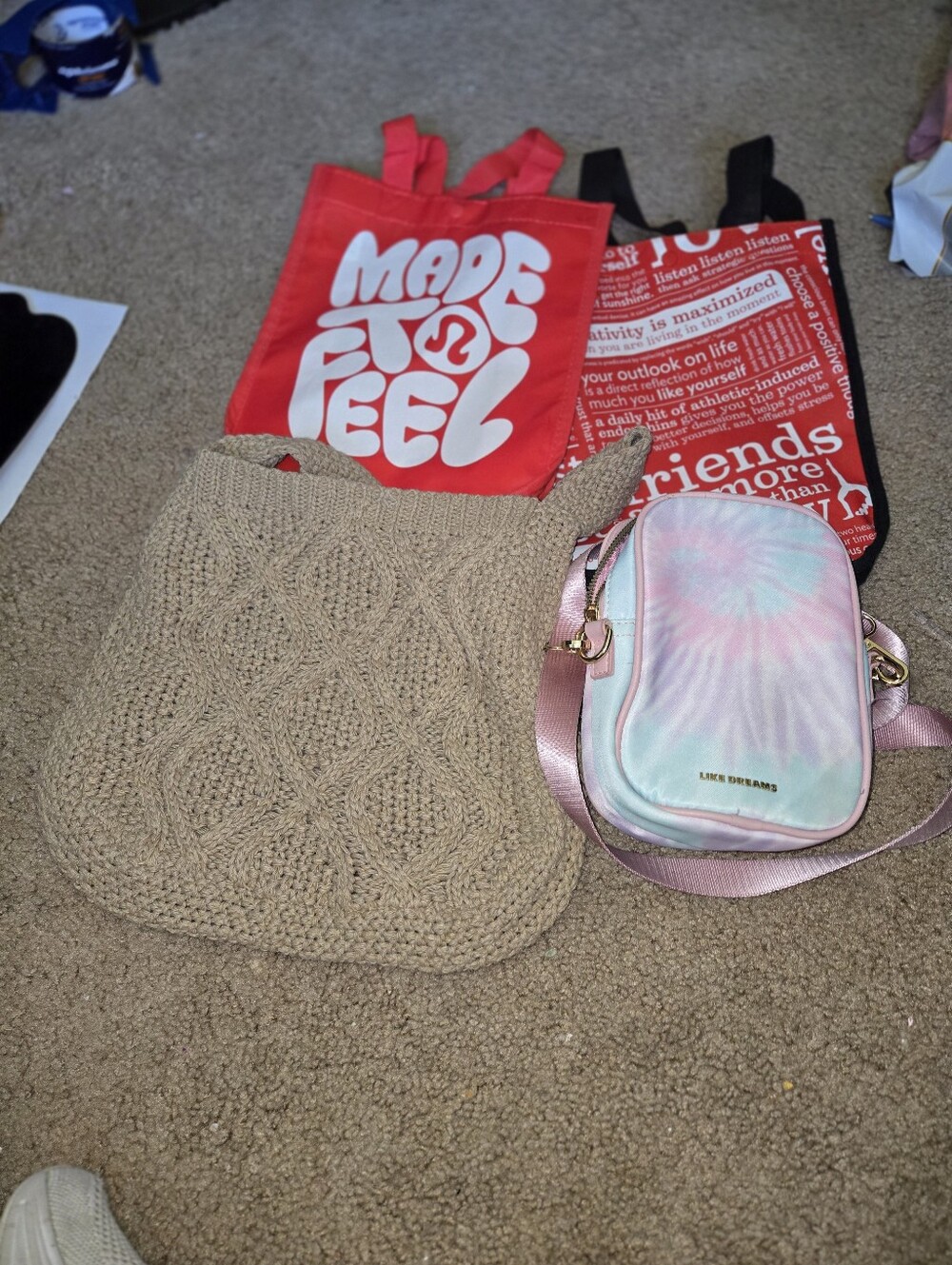 Mixed Bag Bundle — 2 Red Totes + Shiny Crossbody | Stylish Casual Bag Lot Bag111